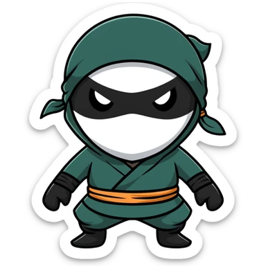 scared ninja sticker