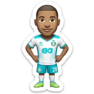 Mbappe avec le maillot de l’OM sticker