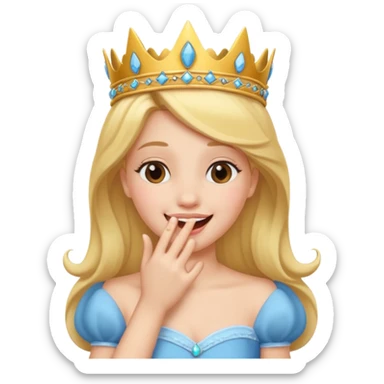 Princess giggle with hand over her mouth sticker