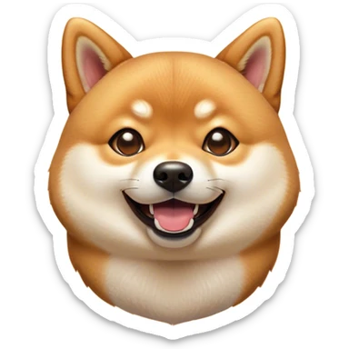 Cinematic Comical Shiba Inu Portrait Emoji, Head tilted dramatically with an exaggeratedly amused or surprised expression, featuring a striking fur with a creamy underbelly, wide, expressive brown eyes filled with exaggerated disbelief, Simplified yet hilariously expressive features, highly detailed, glowing with a slightly sassy glow, high shine, dramatic yet playful, stylized with an air of cheeky defiance, bright and endearing, soft glowing outline, capturing the essence of a spirited and over-the-top companion, so meme-worthy it feels like it could side-eye its way into internet fame instantly! sticker