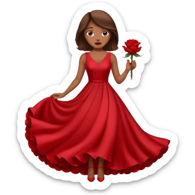 red rose dress no body sticker