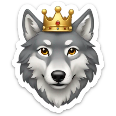 wolf with a crown sticker