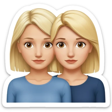 i want an emoji with 2 longue hair blonde girls like the movie "the holiday" They are not touching each other. One is Cameron Diaz, the tother Kate Winslet. They are friends. sticker
