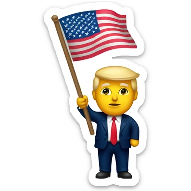 donald trump holding american flag sticker