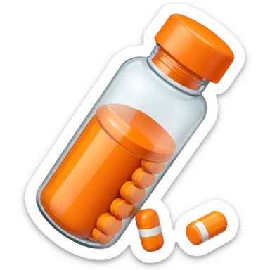 prescription pills bottle plastic orange sticker