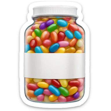 Jar of multicolored jellybeans  sticker