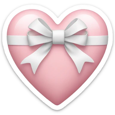 Pastel pink heart with white bow sticker