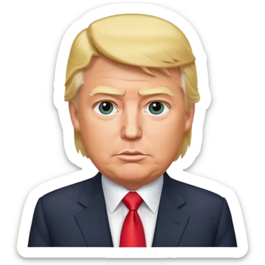 Donald Trump with blonde hair and suit sticker