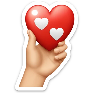 Handherz mit einem normalen herz sticker