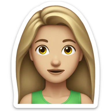 Light brown haired girl indoors green eyes  sticker