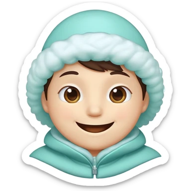 Icey breath mint cartoon with a coat on  sticker