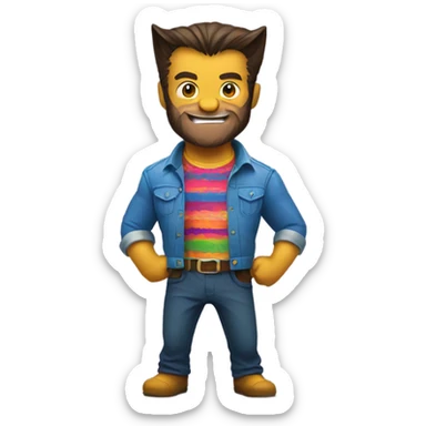 A wolverine animal wearing a shirt sticker