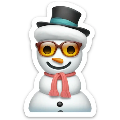 Snowman with a bikini sticker