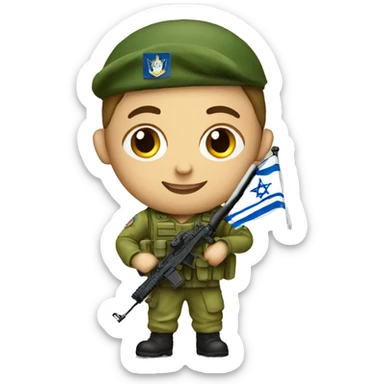 IDF soldier with israeli flag sticker