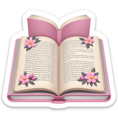 Gray Open book in a girly style sticker
