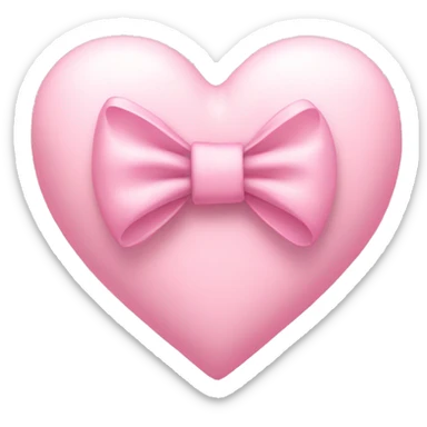 light pink heart with bow  sticker