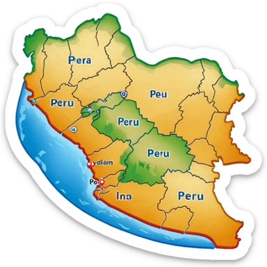 Peru map sticker