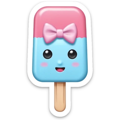 monochrome popsicle with eyes and head bow sticker