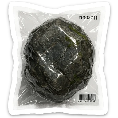 big rock with minimal moss accents, shiny and inflated sticker