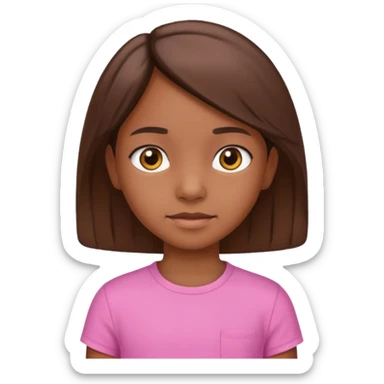9 year old brown skinned girl wearing pink shirt sticker