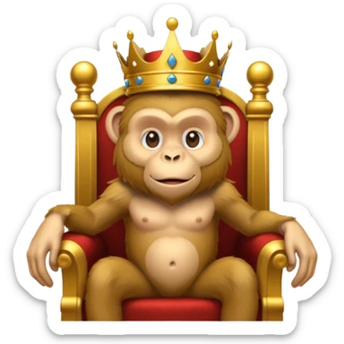 King that is a monkey on throne sticker