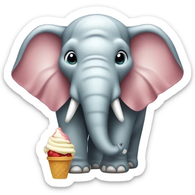 Elefante com sorvete sticker