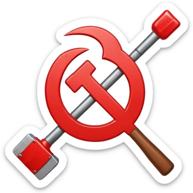 hammer and sickle crossed out with red prohibition sign sticker