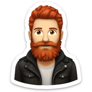 Baltic German Russian Métis Country Punk Guy Black Auburn Hair, Close Trimmed Red Beard sticker