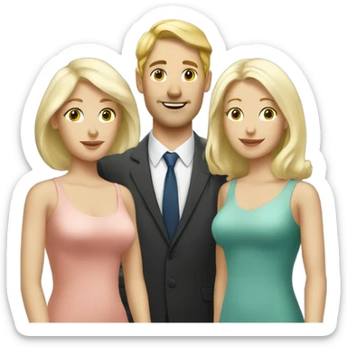 White man with two white blonde wives sticker