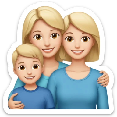 A mom with a son and a daughter  sticker