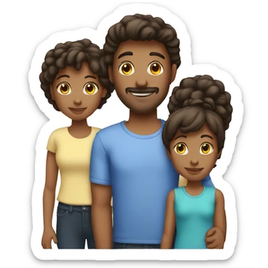 family of 4 including parents, daughter and son sticker