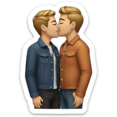 Gay couple kissing sticker