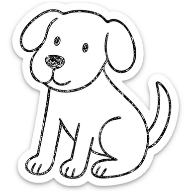 hand drawn outlined dog icon sticker