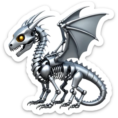 A skeleton robot dragon  sticker