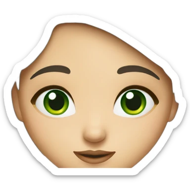 Brunette girl with green eyes wearing Chinese traditional clothes sticker