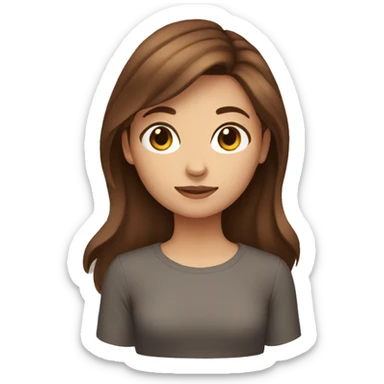 girl with brown hair sticker