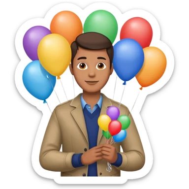 Balloon holder man sticker