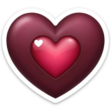 Corazón de color vinotinto oscuro sticker