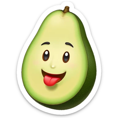 Un aguacate con unos labios grandes  sticker
