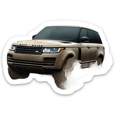 a ranger rover in the mud and getting dirty sticker