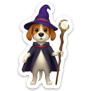 Dog wizard sticker