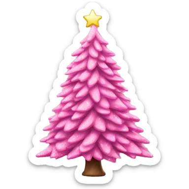 Pink Christmas tree sticker