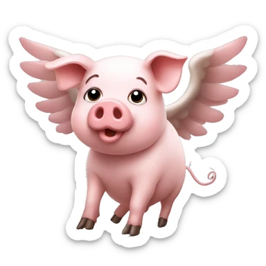 Pig with wings sticker