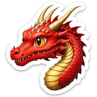 Dragon Japonais Rouge et noir floqué UMAMI sticker