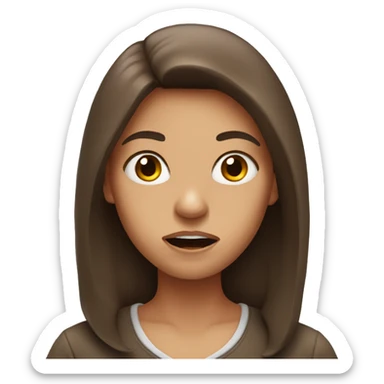 Mad girl with brown hair  sticker