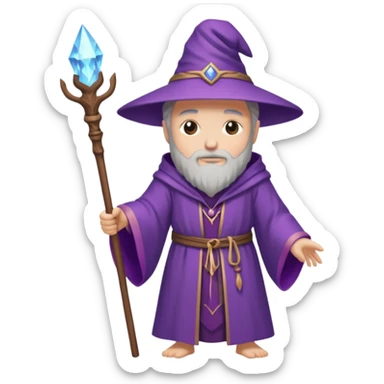 purple wizard with staff sticker