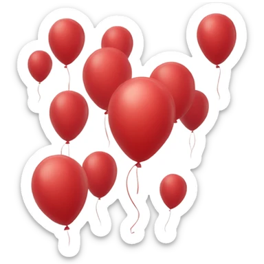 Red balloon smiling  sticker