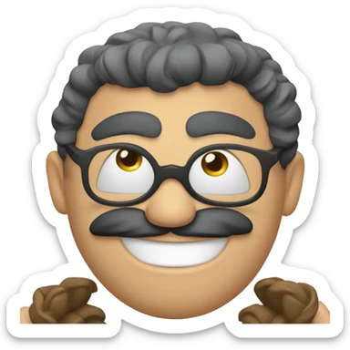 Emoji yeux coeur avec le casque d'asterix sticker