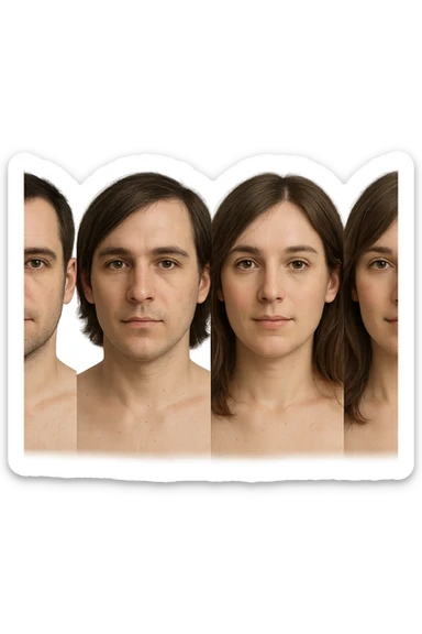 Trasformazione uomo verso la donna sticker