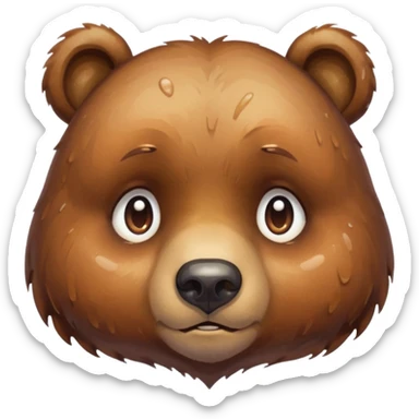 watercolor Sad Bear sticker